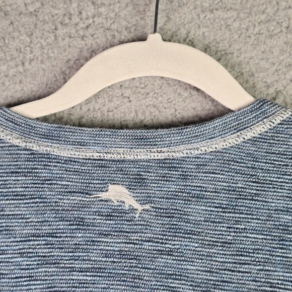 Tommy Bahama Fortuna Flip Abaco Mens Blue Large Reversible Pullover Logo Cotton - Picture 15 of 16